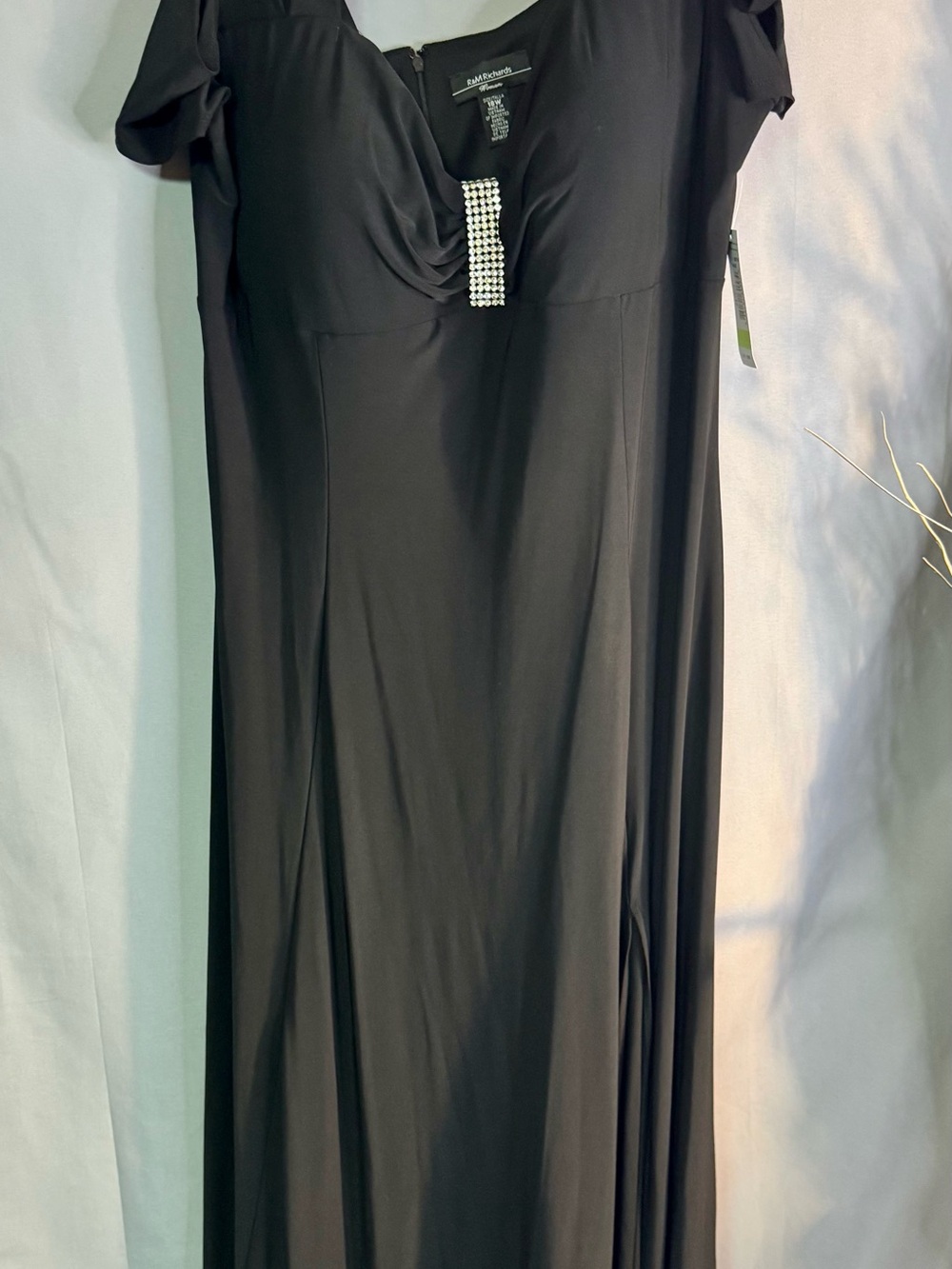 RM Richard’s Black full length Dress with Rhinestone Accent